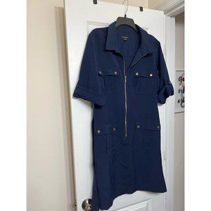 Sharagano Navy Shirt Dress Size 16